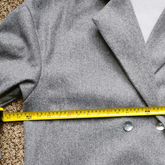 Gray Double Breasted Coat Oversized Pockets Minimalist size XXL New condition - Picture 4 of 5